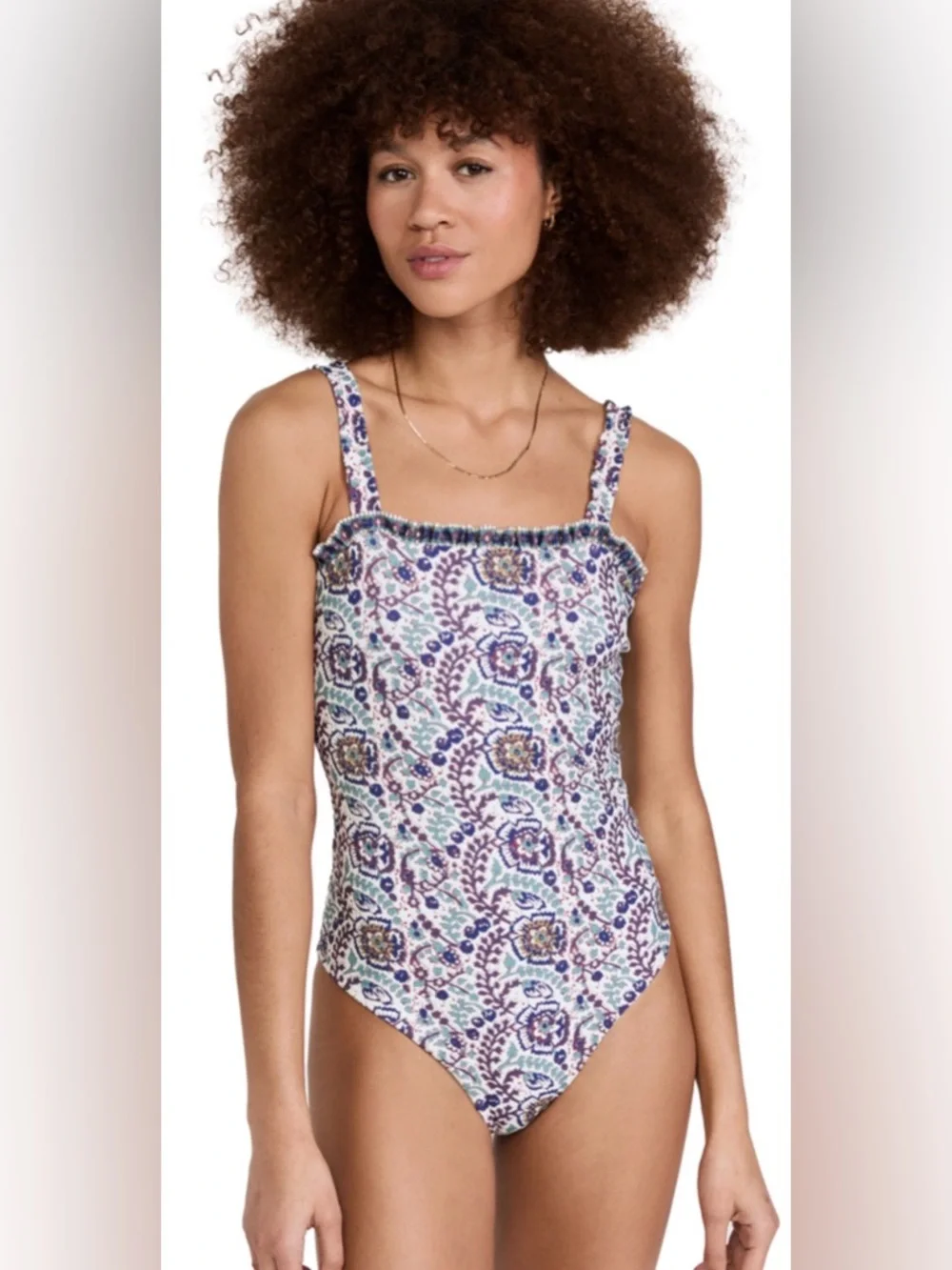 Sea New York Rosita Border Print One‎ Piece Swimsuit In Purple Size S